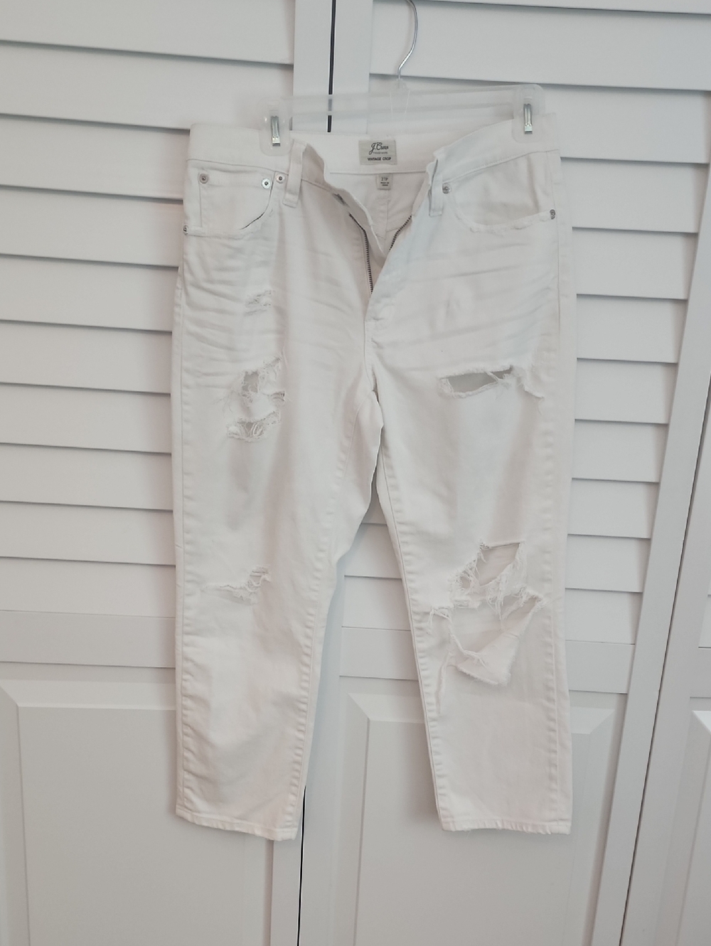White Distressed High-Rise Jeans
